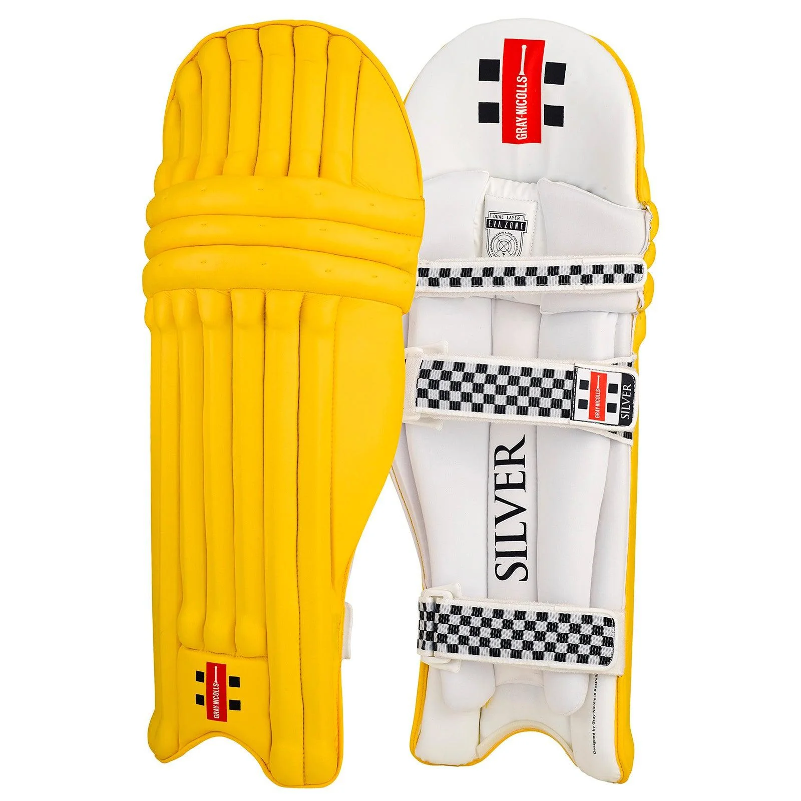 Gray Nicolls Silver Batting Pads Yellow - Small Adult
