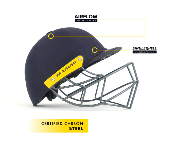 Masuri C Line Plus Steel Grille Cricket Helmet - Senior Green - Image 2