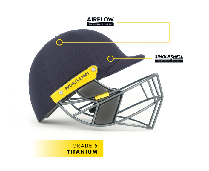 Masuri T Line Titanium Grille Cricket Helmet - Senior Navy - Image 2