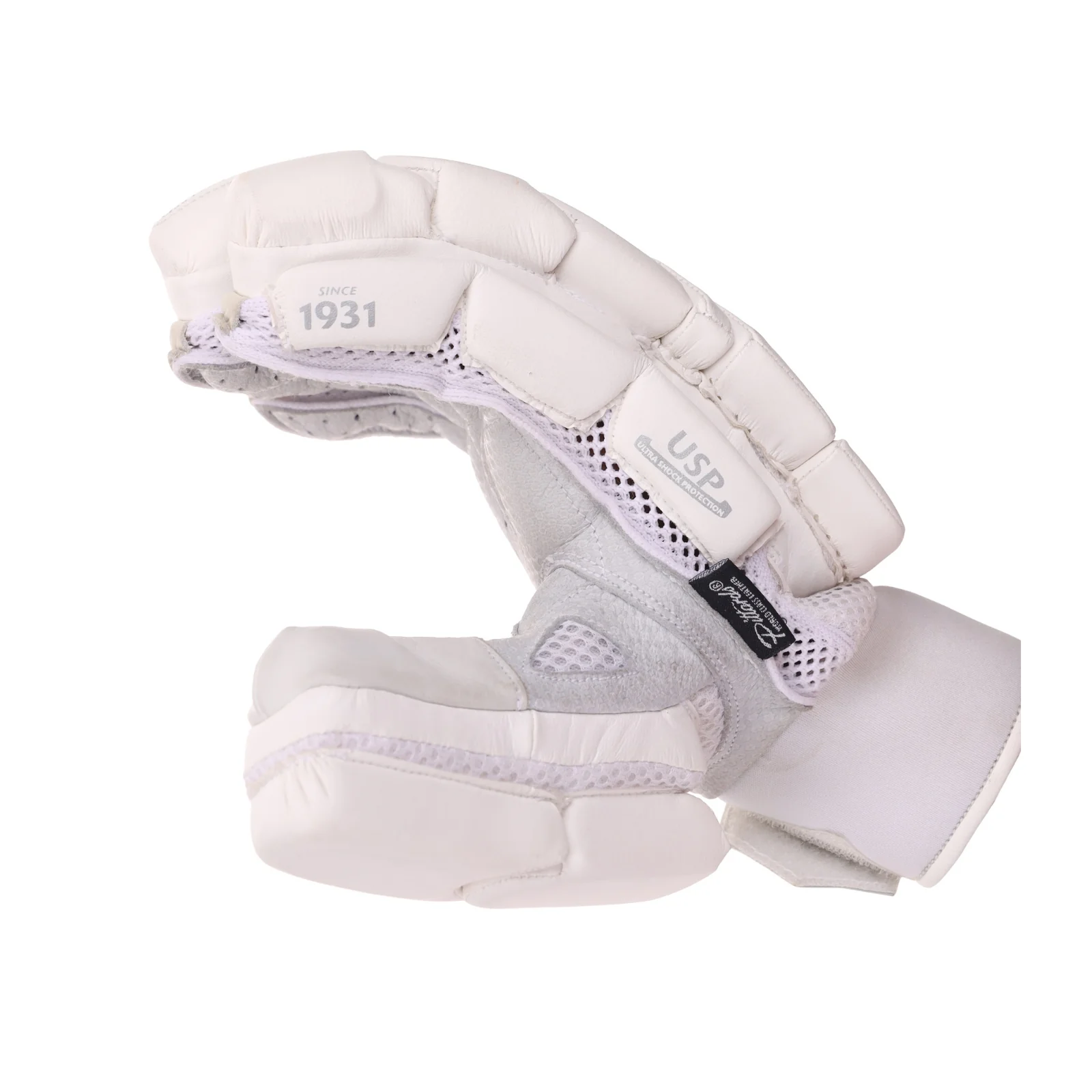 SG Hilite White Cricket Batting Gloves - Senior - Image 3