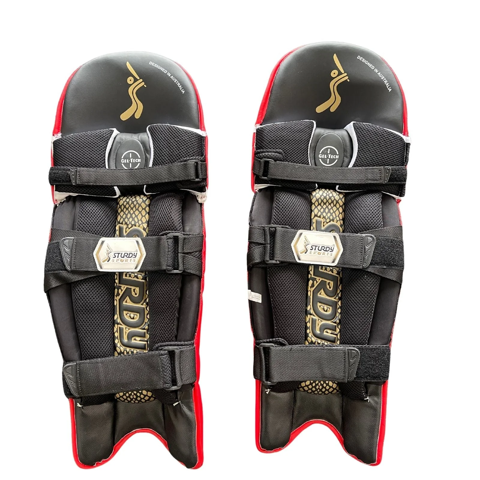 Sturdy Beast Coloured Batting Cricket Pads - Senior Red - Image 3