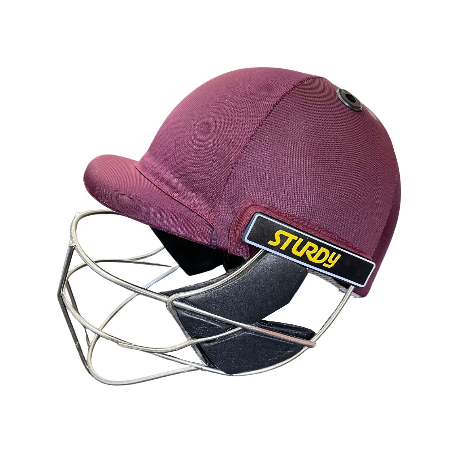 Sturdy Cheetah Maroon Steel Cricket Helmet - Youth - Image 2