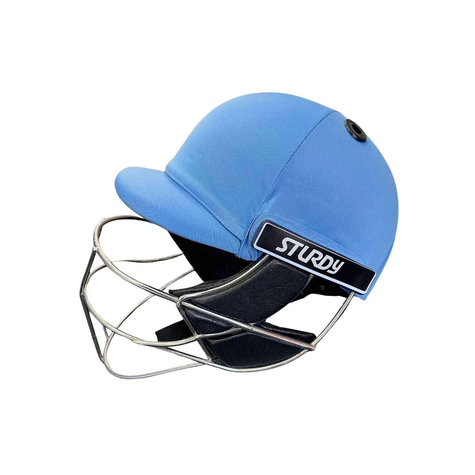 Sturdy Cheetah Sky Blue Steel Cricket Helmet - Senior - Image 3