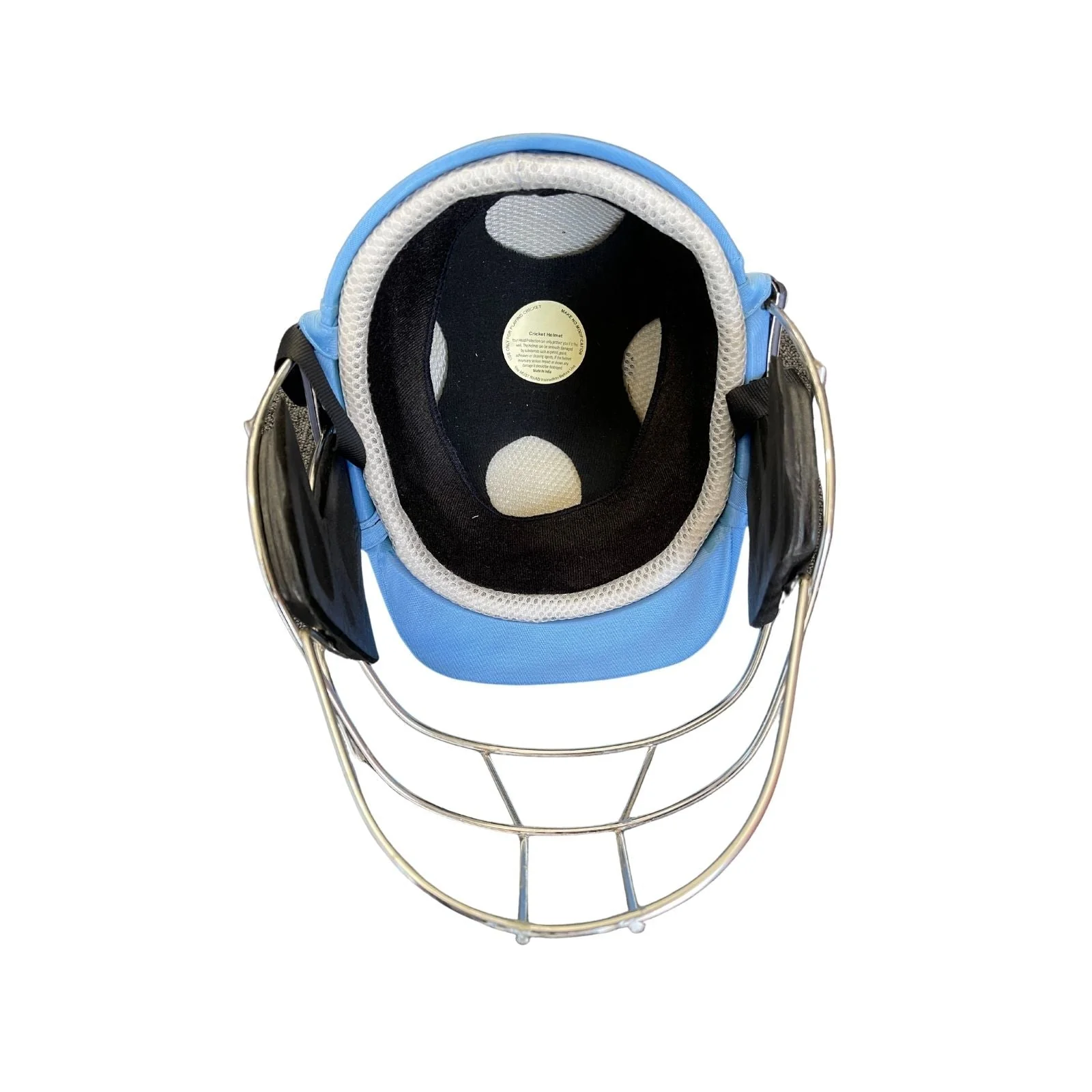Sturdy Cheetah Sky Blue Steel Cricket Helmet - Youth - Image 3