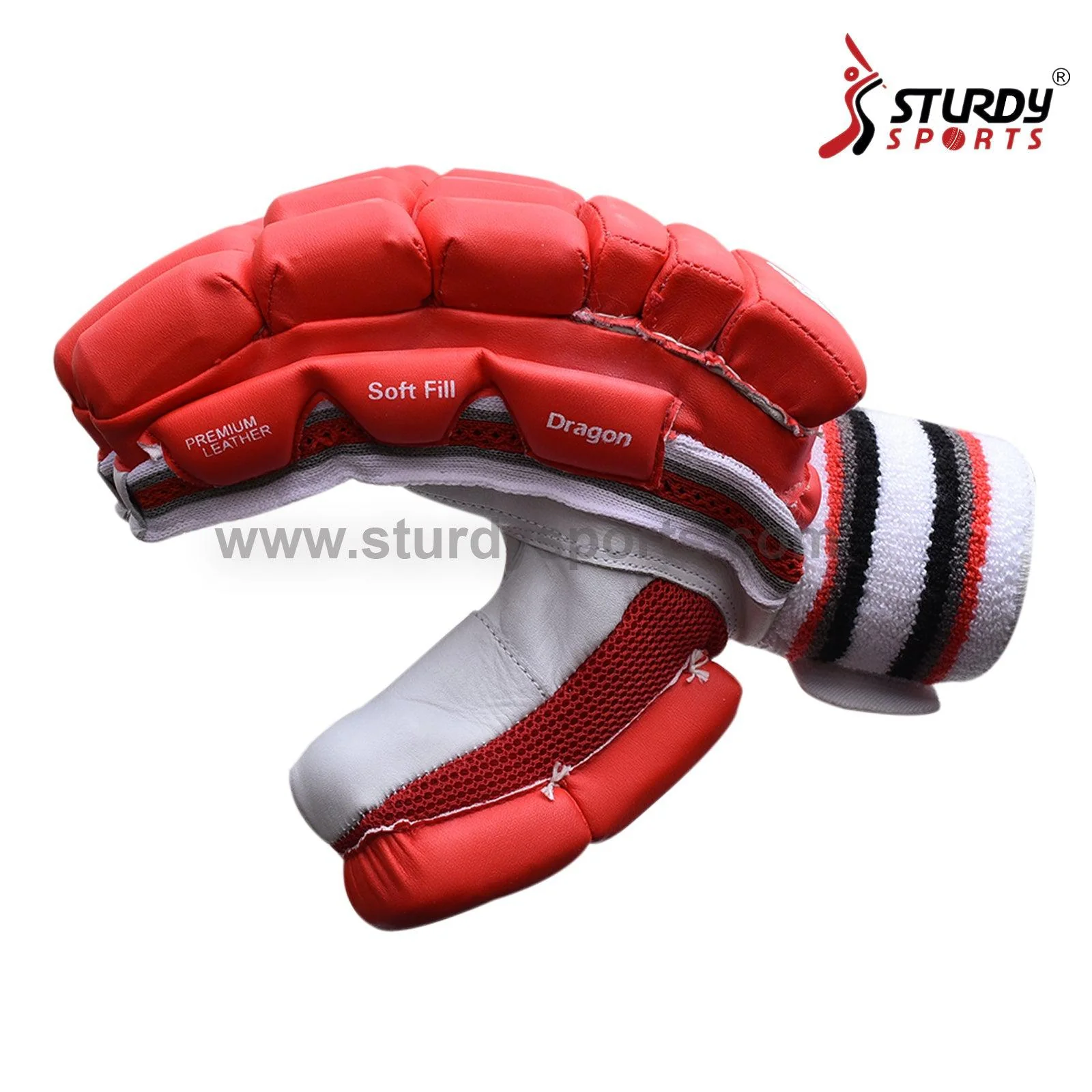 Sturdy Dragon Red Cricket Batting Gloves - Senior - Image 3