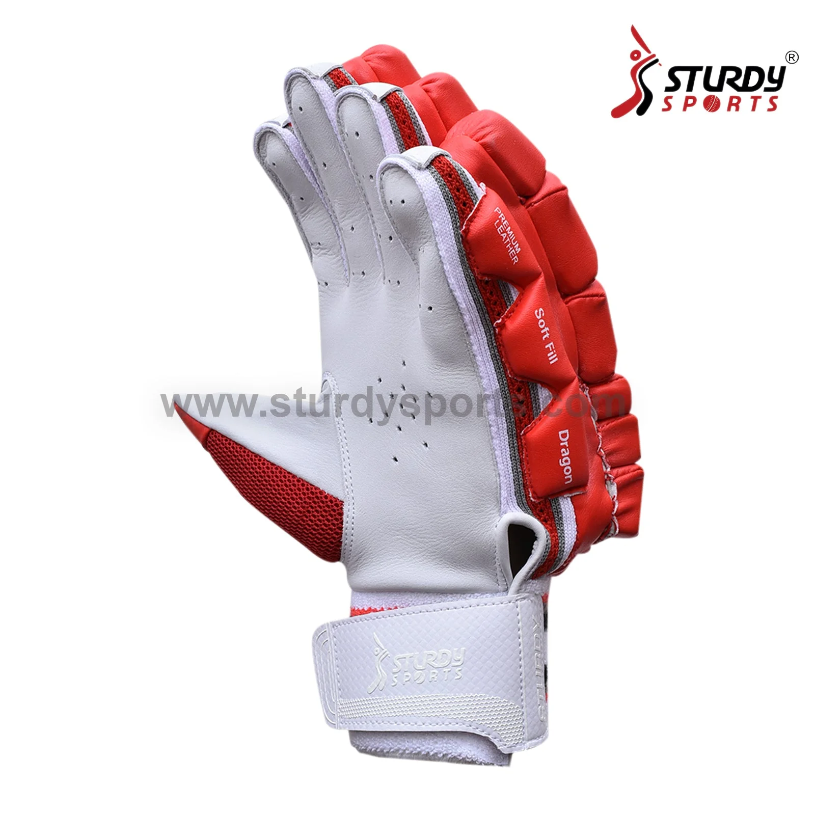 Sturdy Dragon Red Cricket Batting Gloves - Senior - Image 4