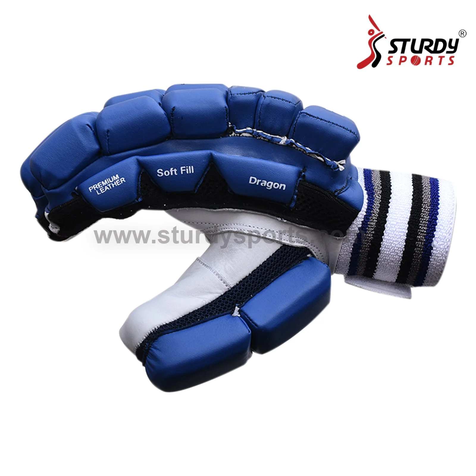 Sturdy Dragon Royal Blue Cricket Batting Gloves - Senior - Image 3