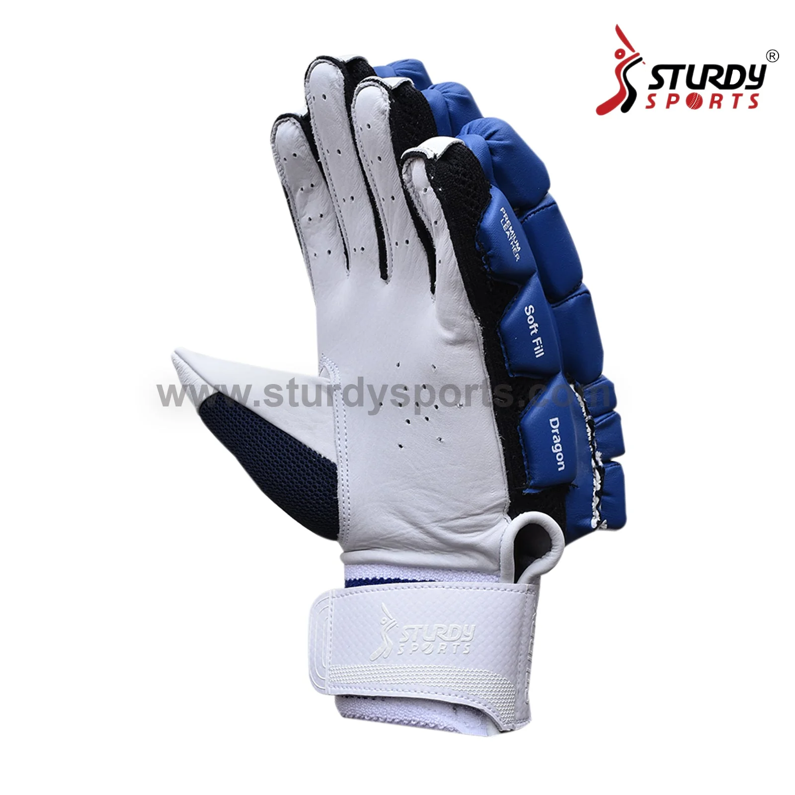 Sturdy Dragon Royal Blue Cricket Batting Gloves - Senior - Image 4