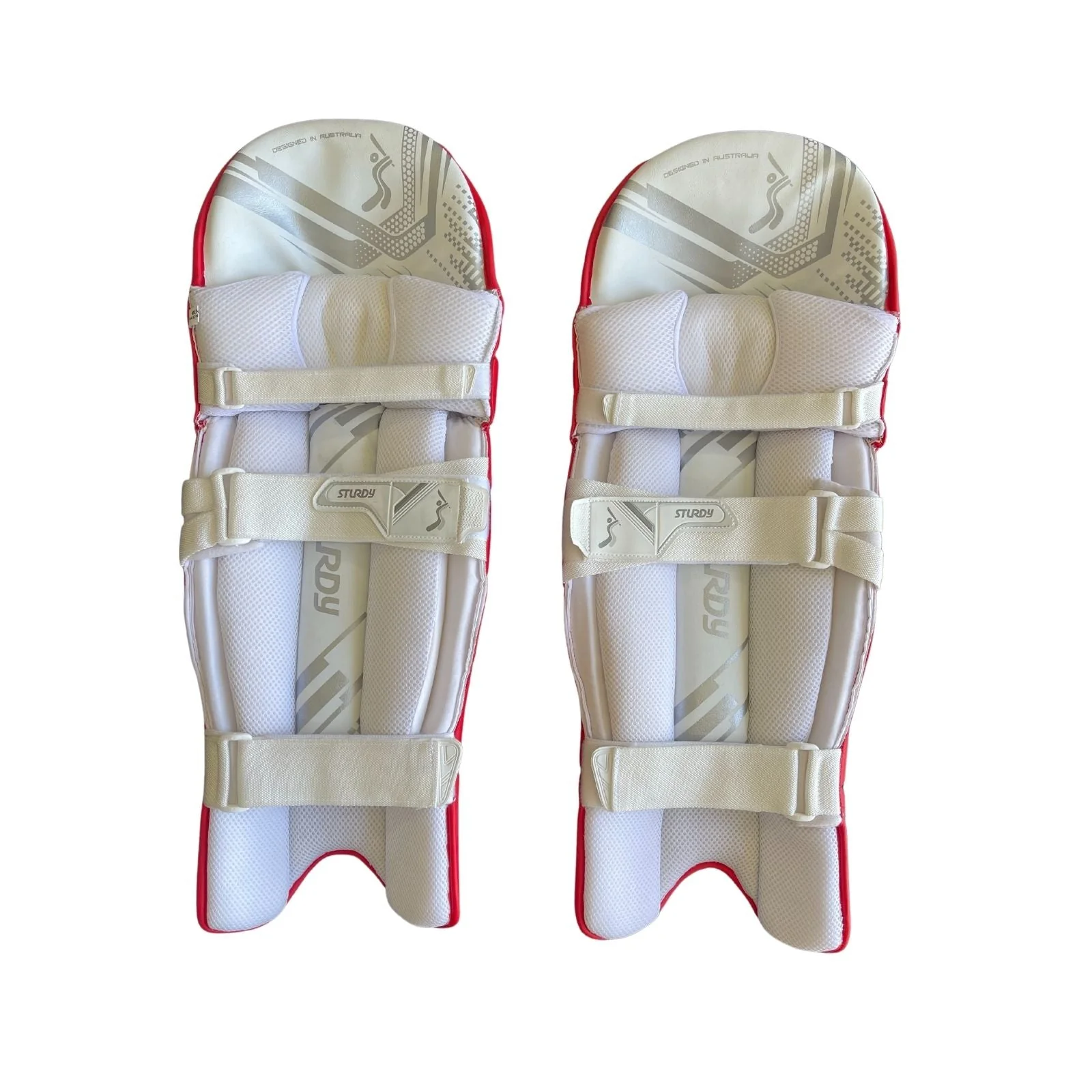 Sturdy Dragon Coloured Batting Cricket Pads - Red - Image 2