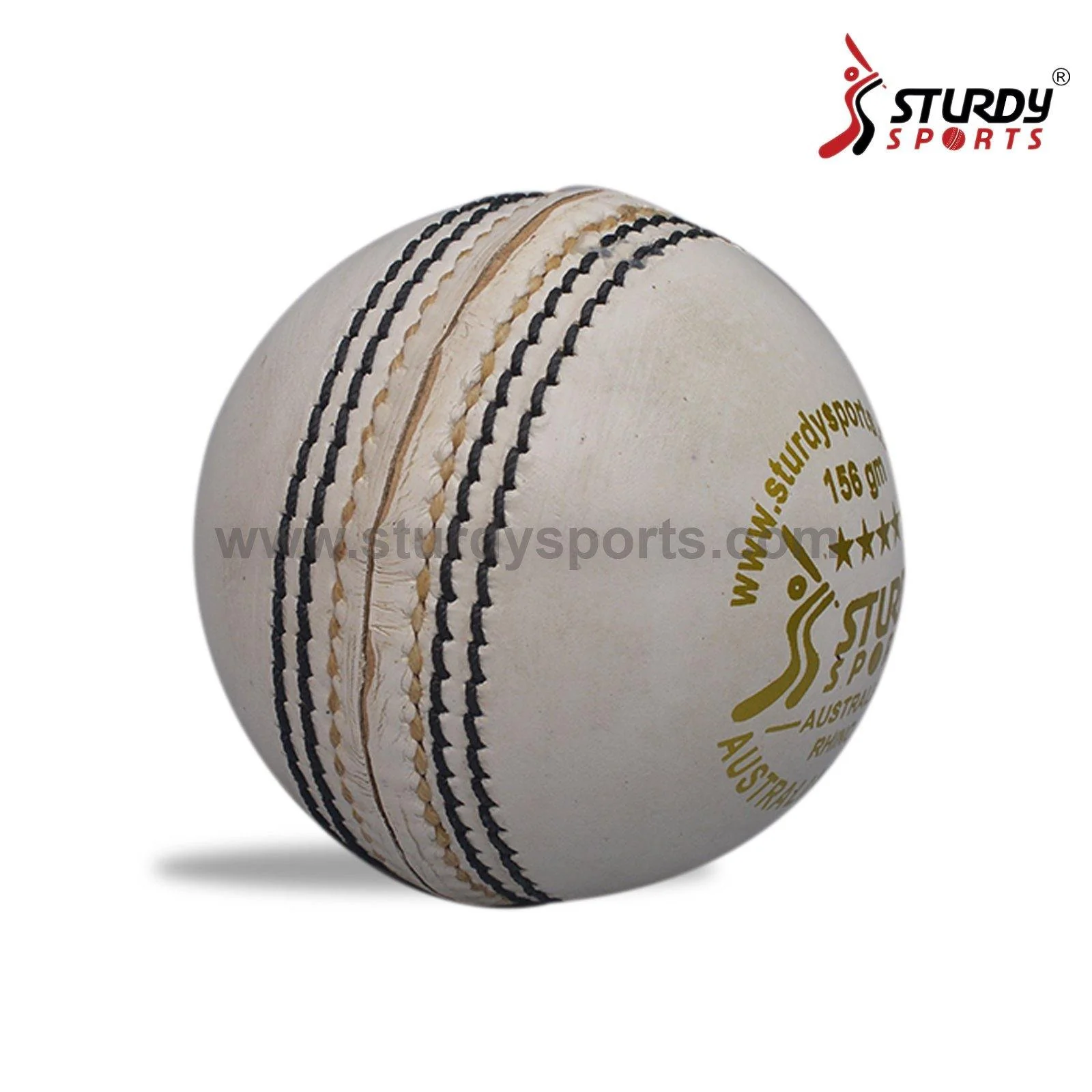 Sturdy Rhino Australian Leather White - 4 Piece Cricket Ball - Image 2