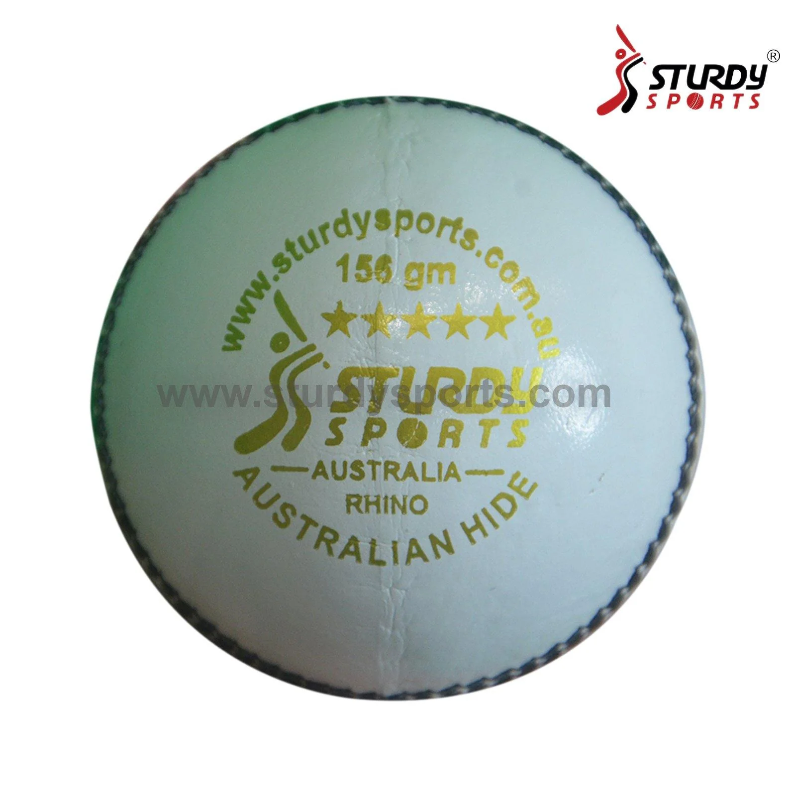 Sturdy Rhino Australian Leather White - 4 Piece Cricket Ball - Image 3
